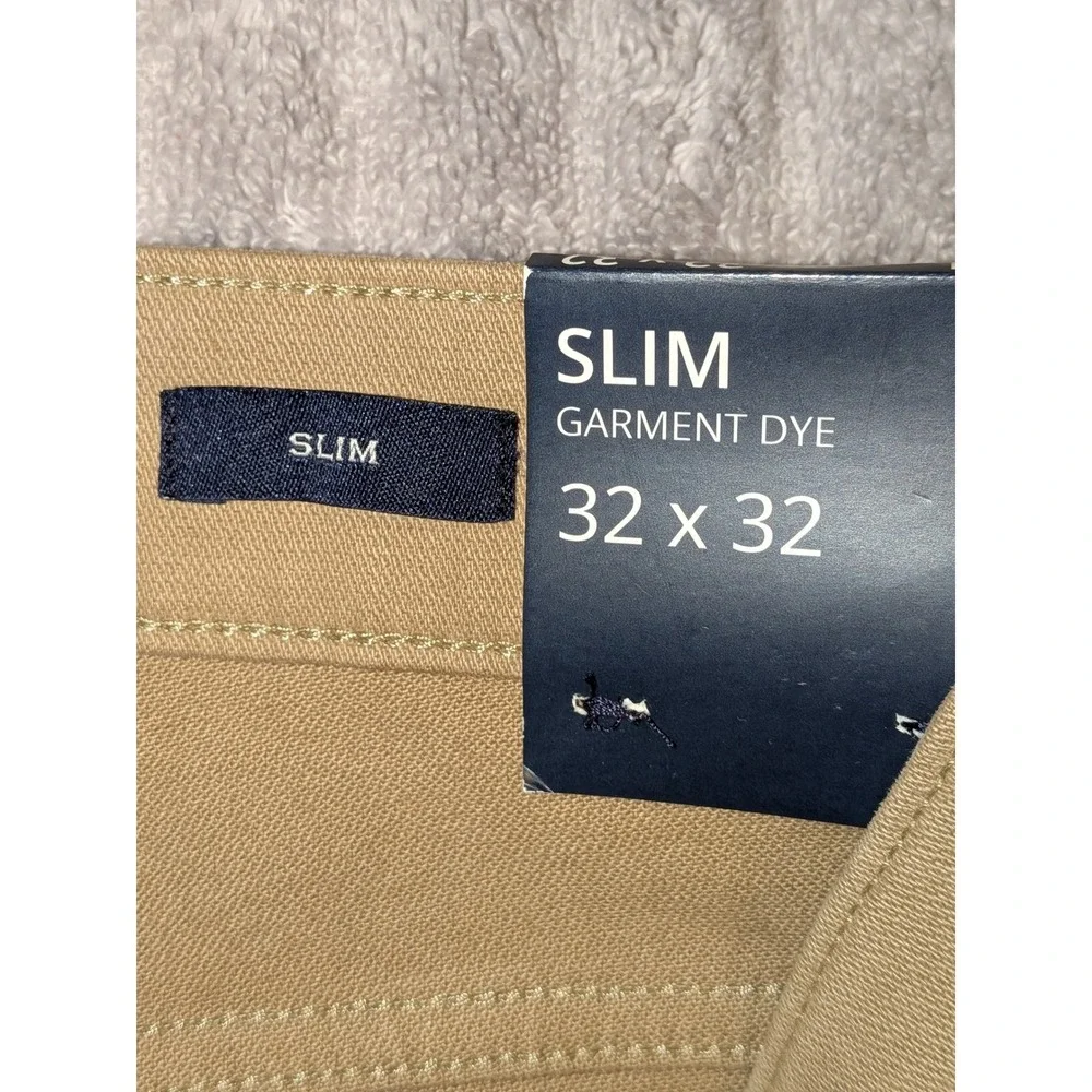 J Crew‎ Flex Slim Garment Dyed Chino Pants Khaki Tan W32 L32 NWT $128